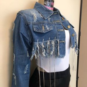 Bling Cropped Jean jacket